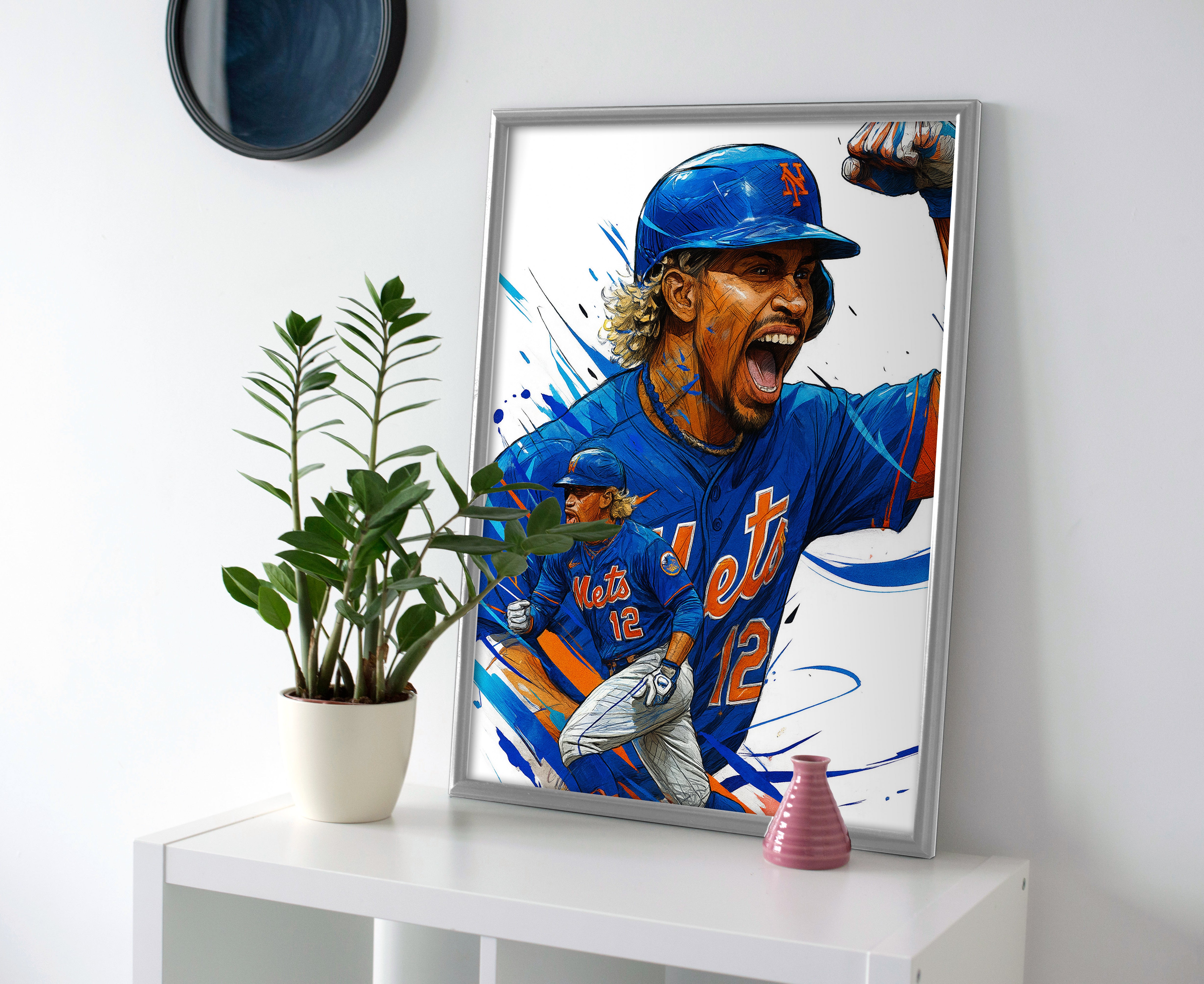 francisco lindor mets poster canvas wall art painting